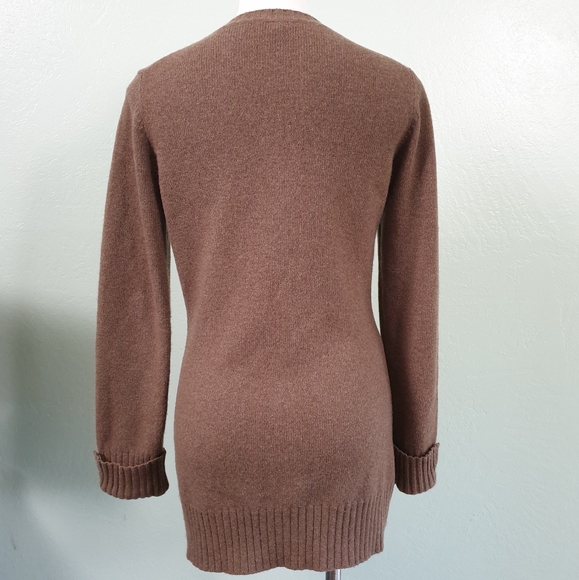 ENZO MANTOVANI Cashmere Cardigan Brown Button Down, Pockets size SMALL - Picture 2 of 5